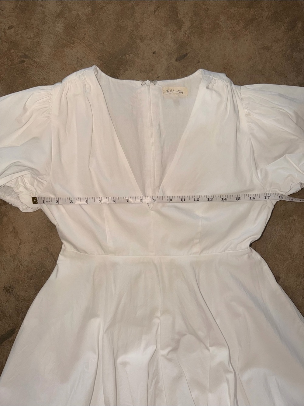 White Puff Sleeve Bubble Hem Mini Dress Cotton Rush Sorority Preference M View 5